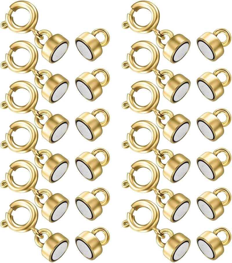 HOLAILS Magnetic Necklace Clasp as Gift for Mom Necklace Extender Gold,Extender for Women Jewelry Clasp Converters for Bracelet Necklaces Anklet Chain Jewelry Set(12Pcs Gold) - Image 1